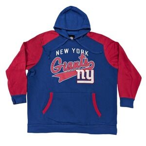 New‎ York Giants NFL Football Hoodie Blue Red 3XL 3XG Pullover Hooded Sweatshirt
